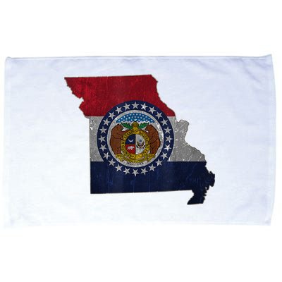 Missouri Map Flag State Distressed Microfiber Hand Towel