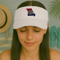 Missouri Map Flag State Distressed Visor