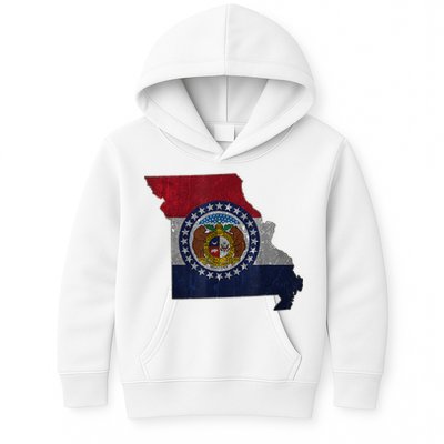 Missouri Map Flag State Distressed Kids Hoodie