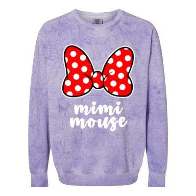 Mimi Mouse Family Vacation Bow Colorblast Crewneck Sweatshirt