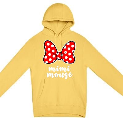 Mimi Mouse Family Vacation Bow Premium Pullover Hoodie