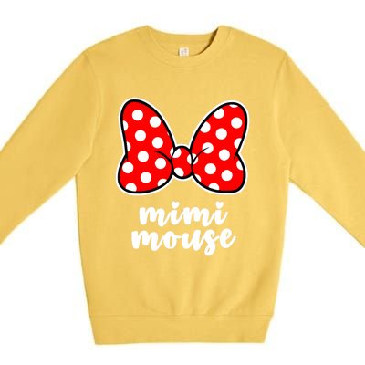 Mimi Mouse Family Vacation Bow Premium Crewneck Sweatshirt