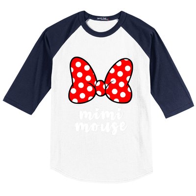 Mimi Mouse Family Vacation Bow Baseball Sleeve Shirt