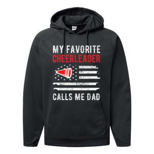 Mens My Favorite Cheerleader Calls Me Dad Cheerleading Cheer Dad Performance Fleece Hoodie