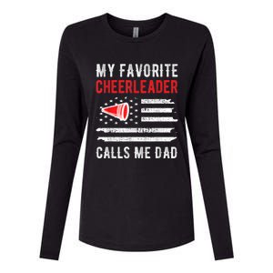 Mens My Favorite Cheerleader Calls Me Dad Cheerleading Cheer Dad Womens Cotton Relaxed Long Sleeve T-Shirt