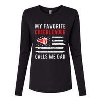 Mens My Favorite Cheerleader Calls Me Dad Cheerleading Cheer Dad Womens Cotton Relaxed Long Sleeve T-Shirt