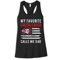 Mens My Favorite Cheerleader Calls Me Dad Cheerleading Cheer Dad Women's Racerback Tank