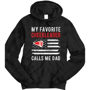 Mens My Favorite Cheerleader Calls Me Dad Cheerleading Cheer Dad Tie Dye Hoodie