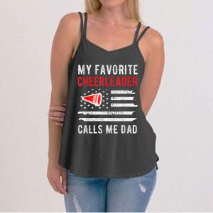 Mens My Favorite Cheerleader Calls Me Dad Cheerleading Cheer Dad Women's Strappy Tank