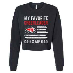 Mens My Favorite Cheerleader Calls Me Dad Cheerleading Cheer Dad Cropped Pullover Crew