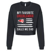 Mens My Favorite Cheerleader Calls Me Dad Cheerleading Cheer Dad Cropped Pullover Crew