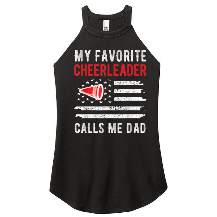 Mens My Favorite Cheerleader Calls Me Dad Cheerleading Cheer Dad Women's Perfect Tri Rocker Tank