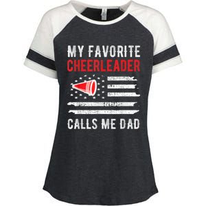 Mens My Favorite Cheerleader Calls Me Dad Cheerleading Cheer Dad Enza Ladies Jersey Colorblock Tee