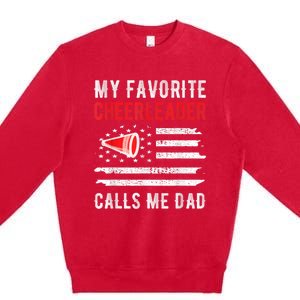 Mens My Favorite Cheerleader Calls Me Dad Cheerleading Cheer Dad Premium Crewneck Sweatshirt