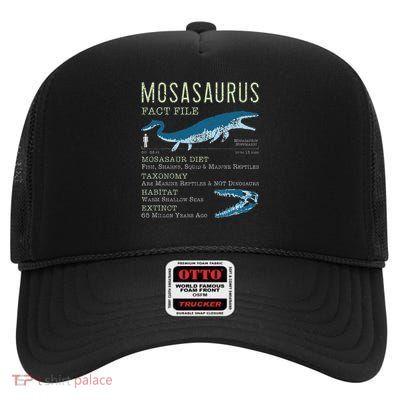 Mosasaurus Mosasaur Facts Dinosaur High Crown Mesh Back Trucker Hat
