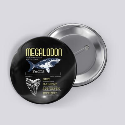 Megalodon Meg Facts Funny Shark Lover Button