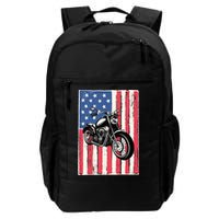 Motorcycle Men Gift Idea Biker American Flag Motorcycle Daily Commute Backpack