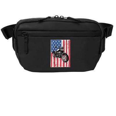 Motorcycle Men Gift Idea Biker American Flag Motorcycle Crossbody Pack