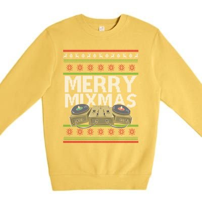 Merry Mixmeaningful Giftmas Santa Dj Christmas Disc Jockey Music Gift Cool Gift Premium Crewneck Sweatshirt