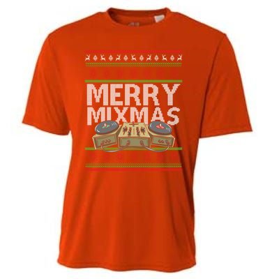 Merry Mixmeaningful Giftmas Santa Dj Christmas Disc Jockey Music Gift Cool Gift Cooling Performance Crew T-Shirt