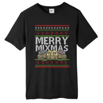 Merry Mixmeaningful Giftmas Santa Dj Christmas Disc Jockey Music Gift Cool Gift Tall Fusion ChromaSoft Performance T-Shirt