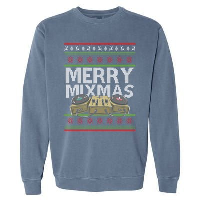 Merry Mixmeaningful Giftmas Santa Dj Christmas Disc Jockey Music Gift Cool Gift Garment-Dyed Sweatshirt