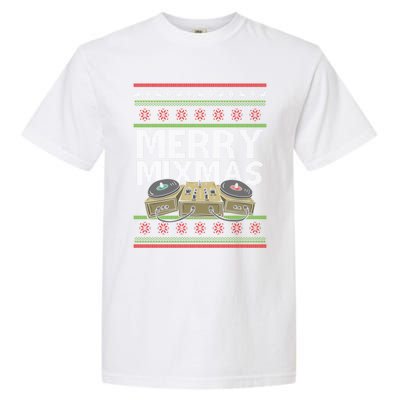 Merry Mixmeaningful Giftmas Santa Dj Christmas Disc Jockey Music Gift Cool Gift Garment-Dyed Heavyweight T-Shirt