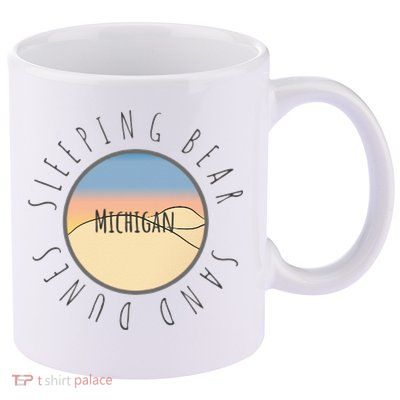 Michigan Michigander Great Lakes Sleeping Bear Sand Dunes 11oz C Handle Ceramic Mug