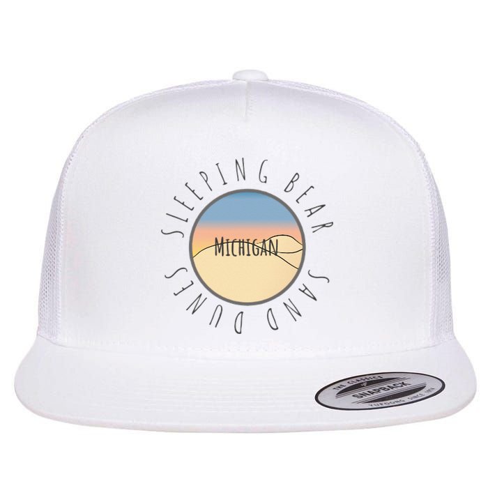 Michigan Michigander Great Lakes Sleeping Bear Sand Dunes Flat Bill Trucker Hat