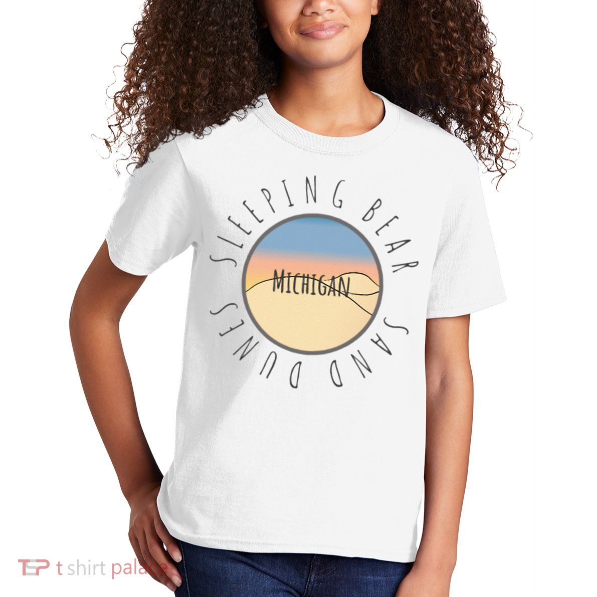 Michigan Michigander Great Lakes Sleeping Bear Sand Dunes Kids T-Shirt