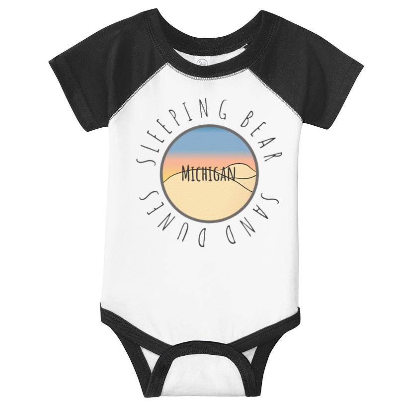 Michigan Michigander Great Lakes Sleeping Bear Sand Dunes Infant Baby Jersey Bodysuit