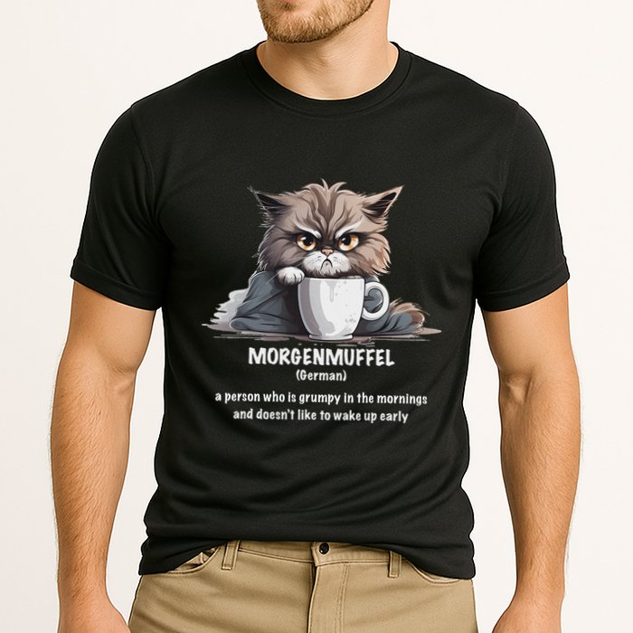 Morgenmuffel Morning Grouch Cute Grumpy In Morning Cat Wake Performance Shirt