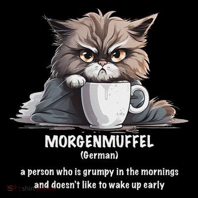 Morgenmuffel Morning Grouch Cute Grumpy In Morning Cat Wake T-Shirt