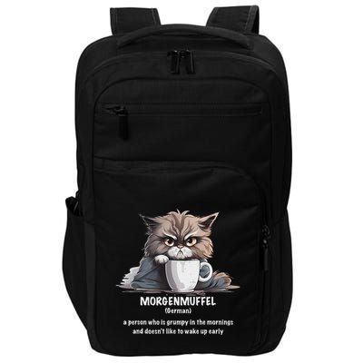 Morgenmuffel Morning Grouch Cute Grumpy In Morning Cat Wake Impact Tech Backpack