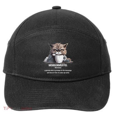 Morgenmuffel Morning Grouch Cute Grumpy In Morning Cat Wake 7-Panel Snapback Hat