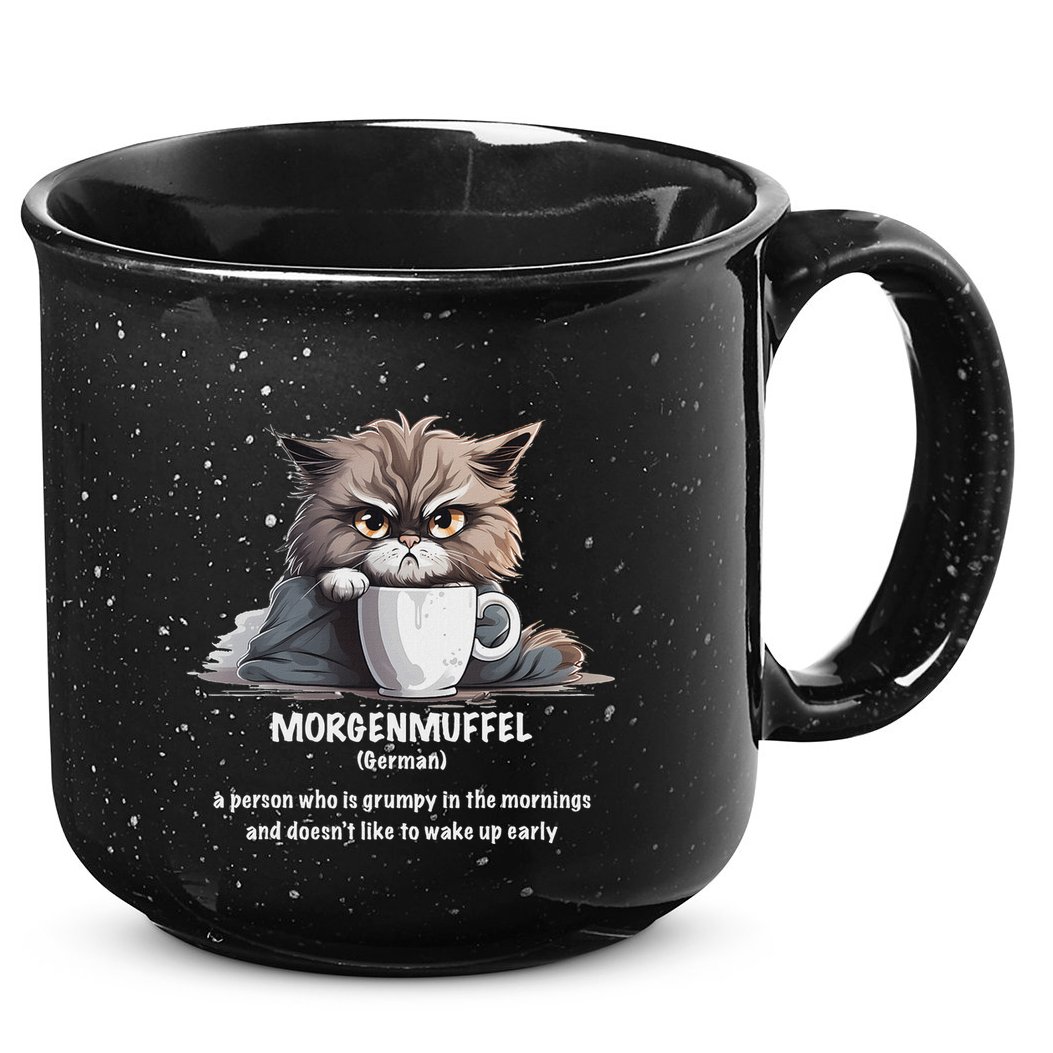 Morgenmuffel Morning Grouch Cute Grumpy In Morning Cat Wake 15oz Campfire Ceramic Mug