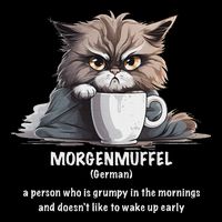 Morgenmuffel Morning Grouch Cute Grumpy In Morning Cat Wake Flatbill Hat