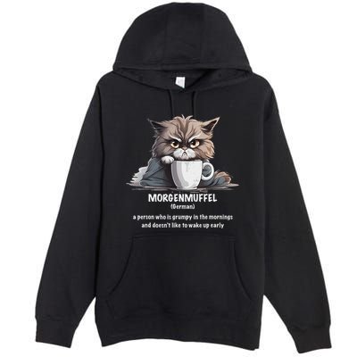 Morgenmuffel Morning Grouch Cute Grumpy In Morning Cat Wake Premium Pullover Hoodie