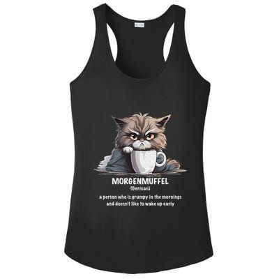 Morgenmuffel Morning Grouch Cute Grumpy In Morning Cat Wake Ladies PosiCharge Competitor Racerback Tank