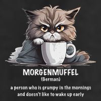 Morgenmuffel Morning Grouch Cute Grumpy In Morning Cat Wake 25L Jumbo Tote