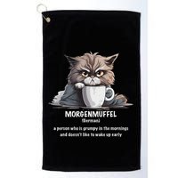 Morgenmuffel Morning Grouch Cute Grumpy In Morning Cat Wake Golf Towel