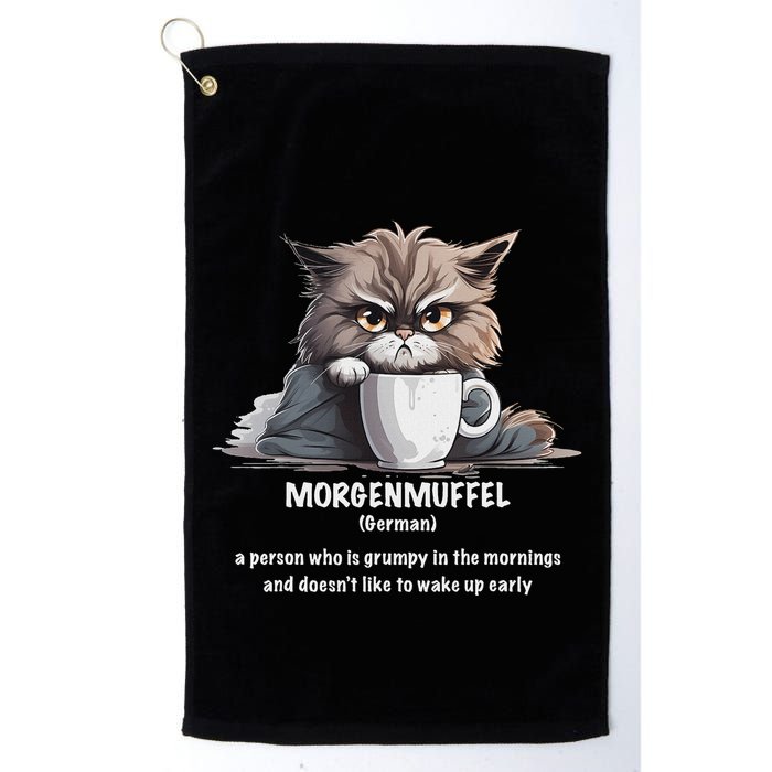 Morgenmuffel Morning Grouch Cute Grumpy In Morning Cat Wake Golf Towel