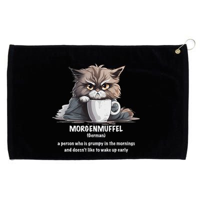 Morgenmuffel Morning Grouch Cute Grumpy In Morning Cat Wake Grommeted Golf Towel