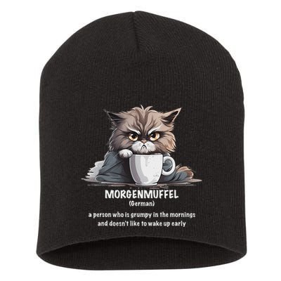 Morgenmuffel Morning Grouch Cute Grumpy In Morning Cat Wake Short Acrylic Beanie