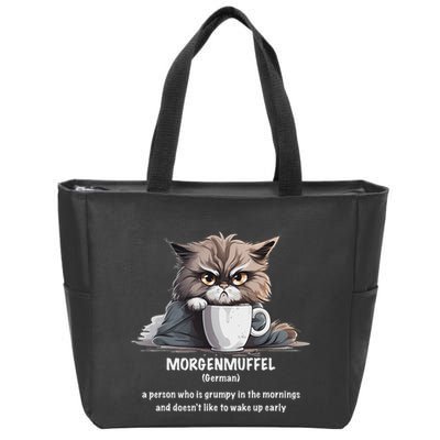 Morgenmuffel Morning Grouch Cute Grumpy In Morning Cat Wake Zip Tote Bag
