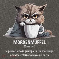 Morgenmuffel Morning Grouch Cute Grumpy In Morning Cat Wake Cotton Canvas Backpack