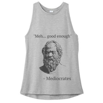 Mediocrates Meh Good Enough Sarcasm Ladies PosiCharge Tri-Blend Wicking Tank