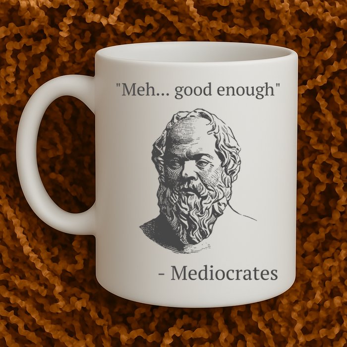 Mediocrates Meh Good Enough Sarcasm Mug