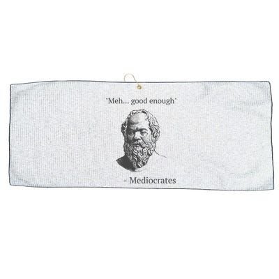 Mediocrates Meh Good Enough Sarcasm Large Microfiber Waffle Golf Towel