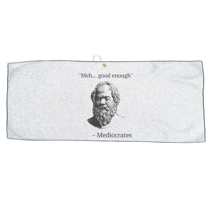Mediocrates Meh Good Enough Sarcasm Large Microfiber Waffle Golf Towel